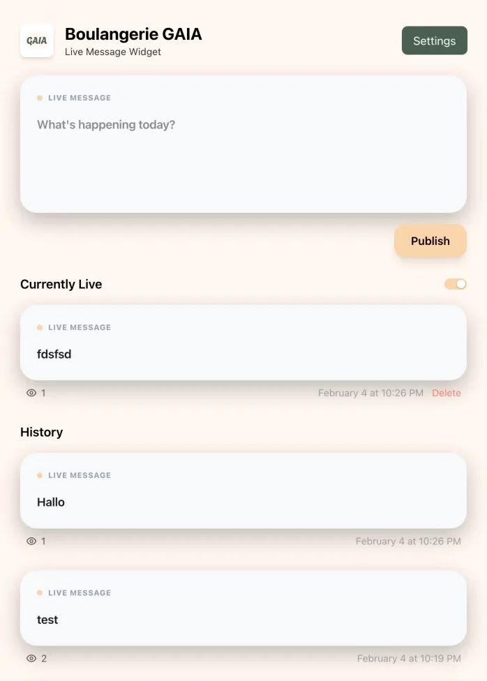 Embed Message Widget screenshot 2